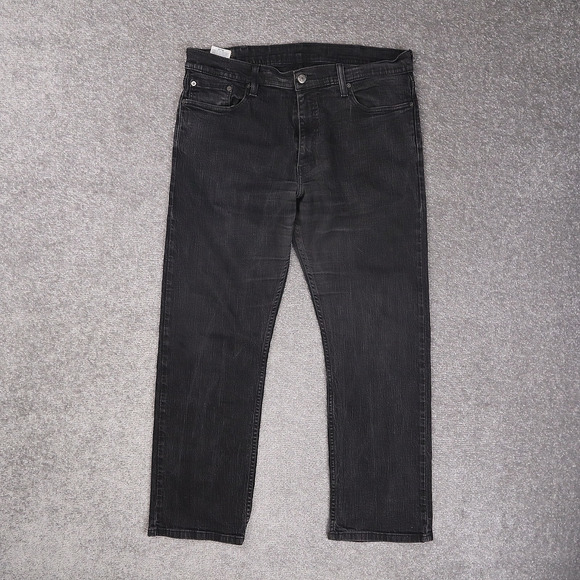 VTG Y2K Levi's 514 Straight Leg Classic Fit 38x30 Dark Wash Black Denim Jeans - Picture 1 of 13
